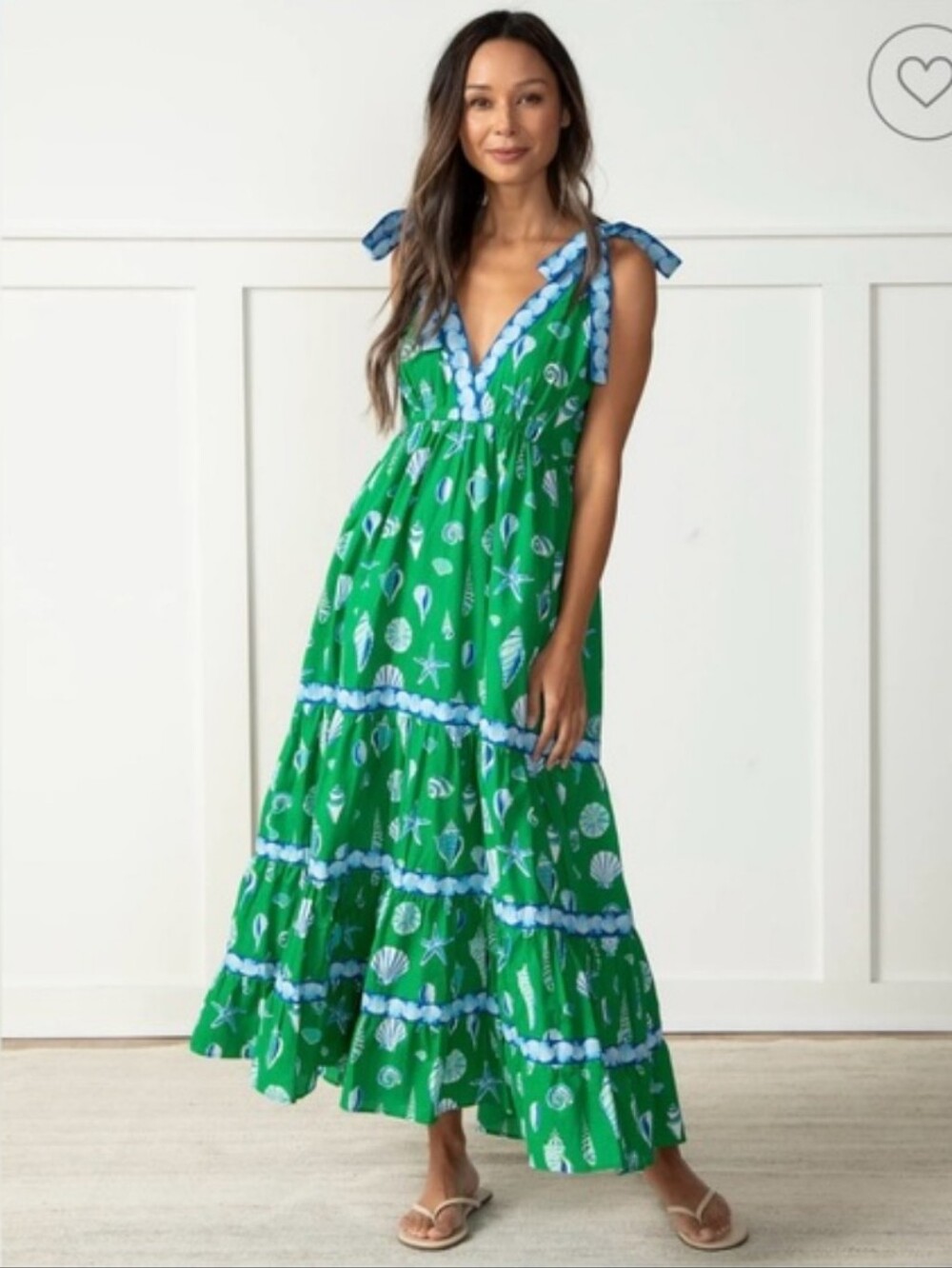 Printfresh Dune Dancer Maxi Dress Beachcomber Cotton Resortwear Vacation Size S